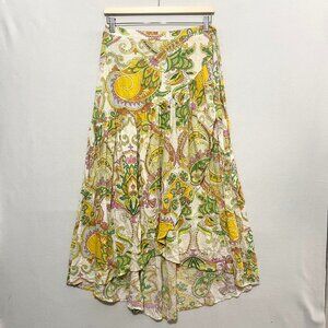 Floral fairy Boho Ruffle Wrap Skirt Size S